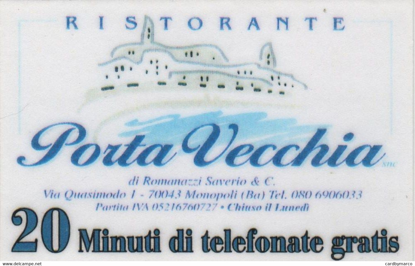 *ITALIA: ALBACOM - RISTORANTE PORTA VECCHIA* - Scheda Usata - Schede GSM, Prepagate & Ricariche