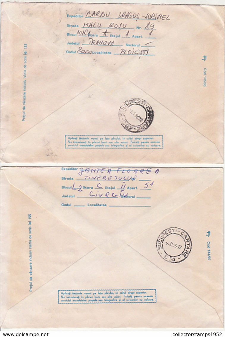 99156- SPARROWS, LITTLE BIRDS, ANIMALS, COVER STATIONERY, 5X, 1995-1996, ROMANIA - Mussen