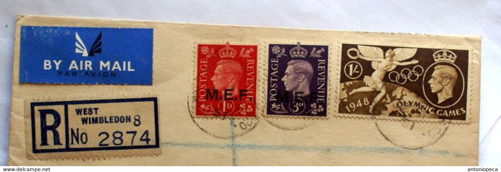 LETTERA RACCOMANDATA 1951 CON MEF 1D ROSSO E 3D VIOLETTO - Britische Bes. MeF