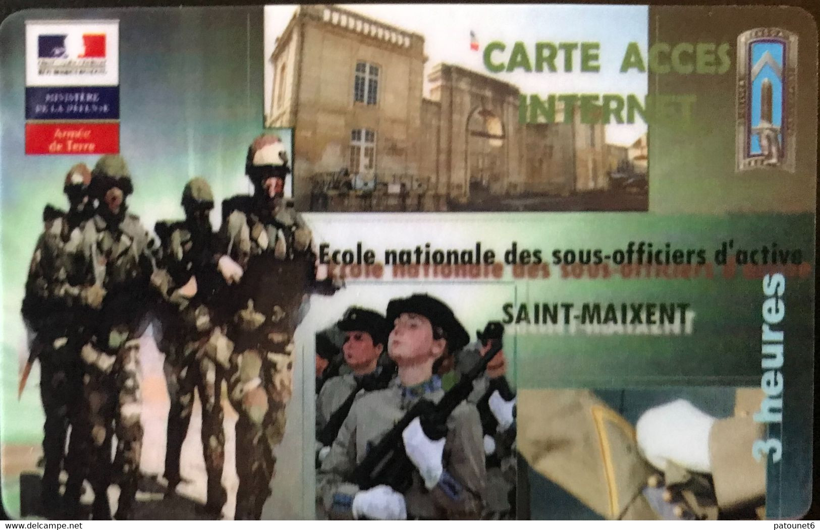 FRANCE  -  ARMEE  -  Internet  -  PASSMAN - Ecole Nationale Des Sous-Officiers D'Active  -  Saint-Maixent  -  3 Heures -  Schede Ad Uso Militare