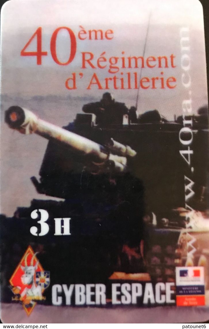 FRANCE  -  ARMEE  -  Internet  -  PASSMAN - 40ème Régiment D'Artillerie -  3 Heures -  Schede Ad Uso Militare