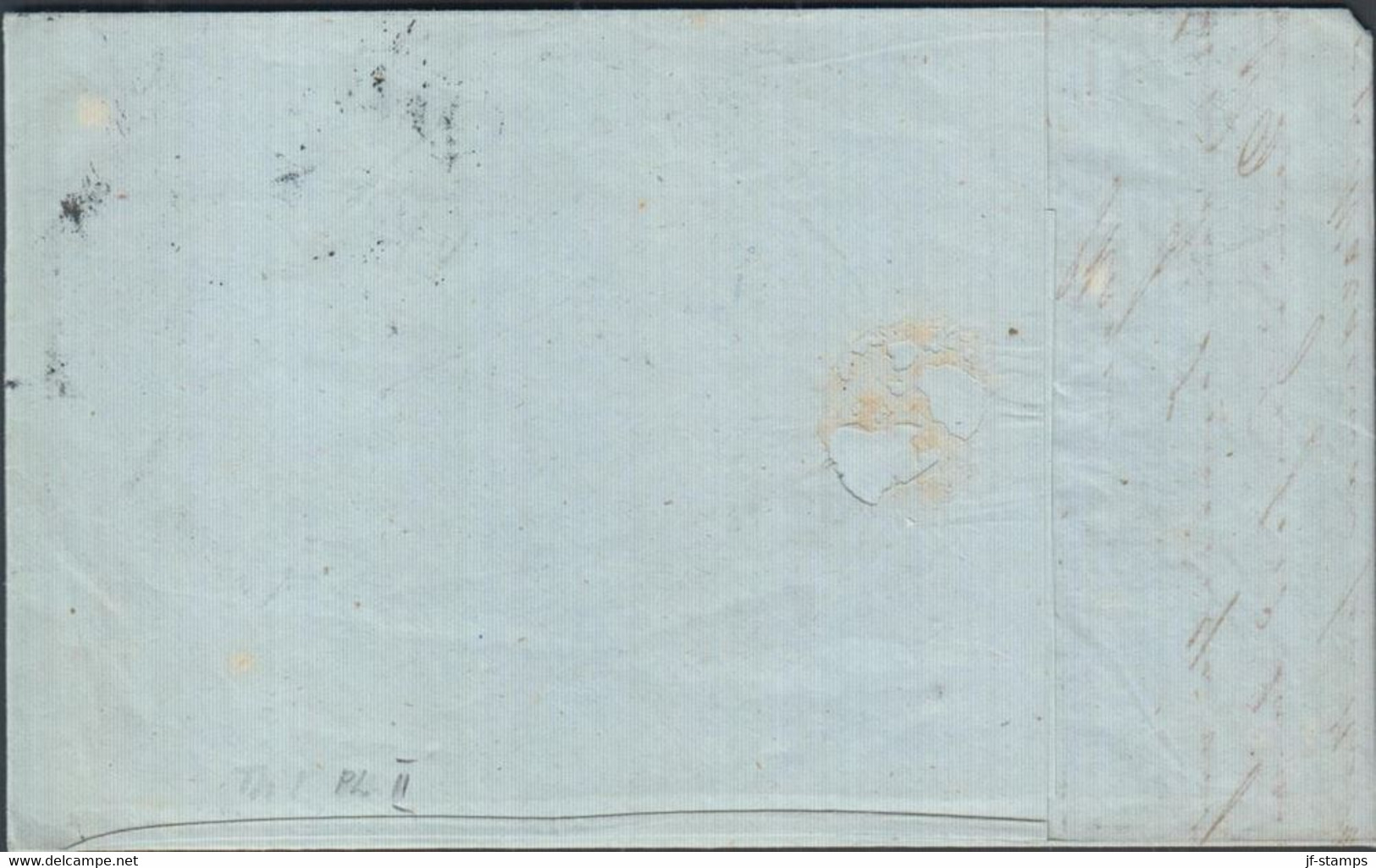 1852. DANMARK. 4 R.B.S.__ Red-brown. Thiele 1st Print. Plate II On Folded Letter Shee... (Michel 1IIa) - JF425521 - Covers & Documents