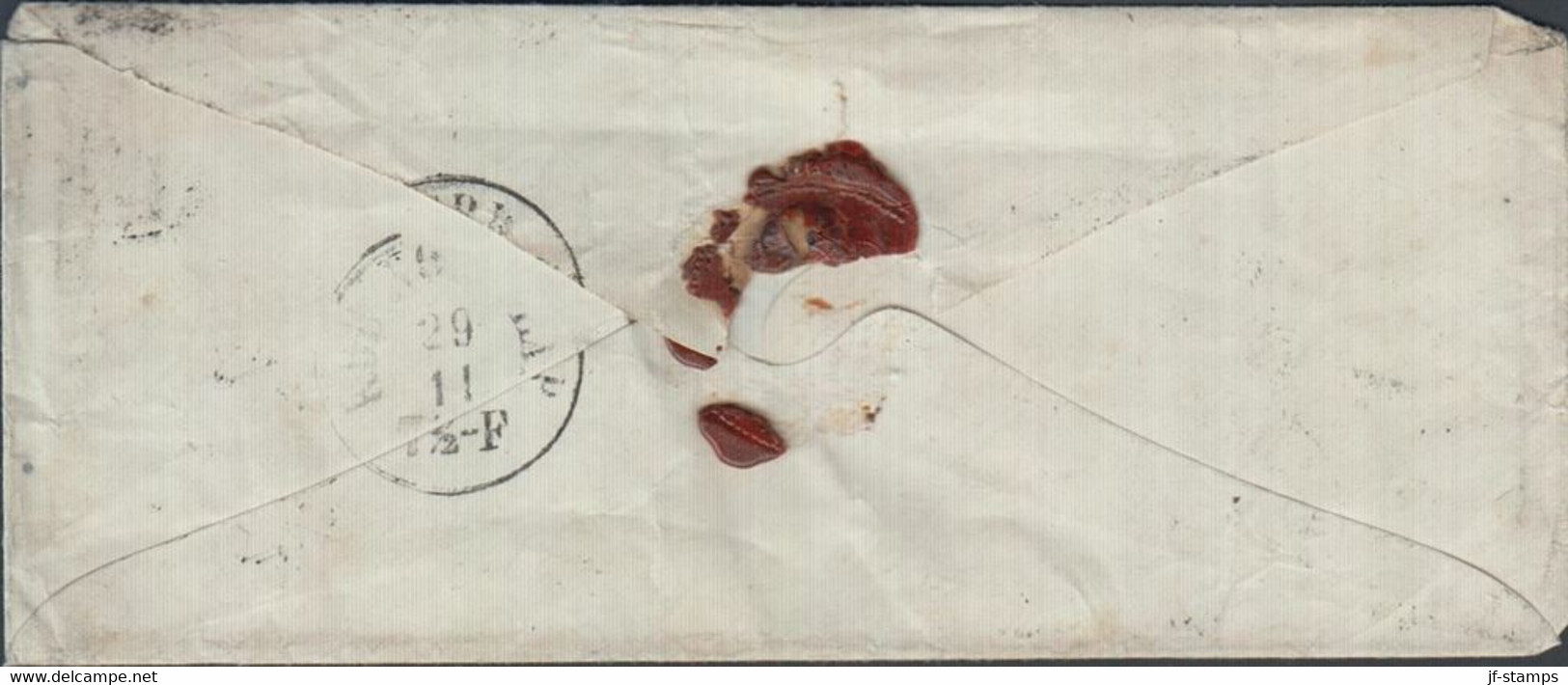 1865. DANMARK. Large Oval Type.__ 4 Skilling. Perf. 13x12½ On Small Cover Cancelled 2... (Michel 13Aa) - JF425524 - Lettres & Documents