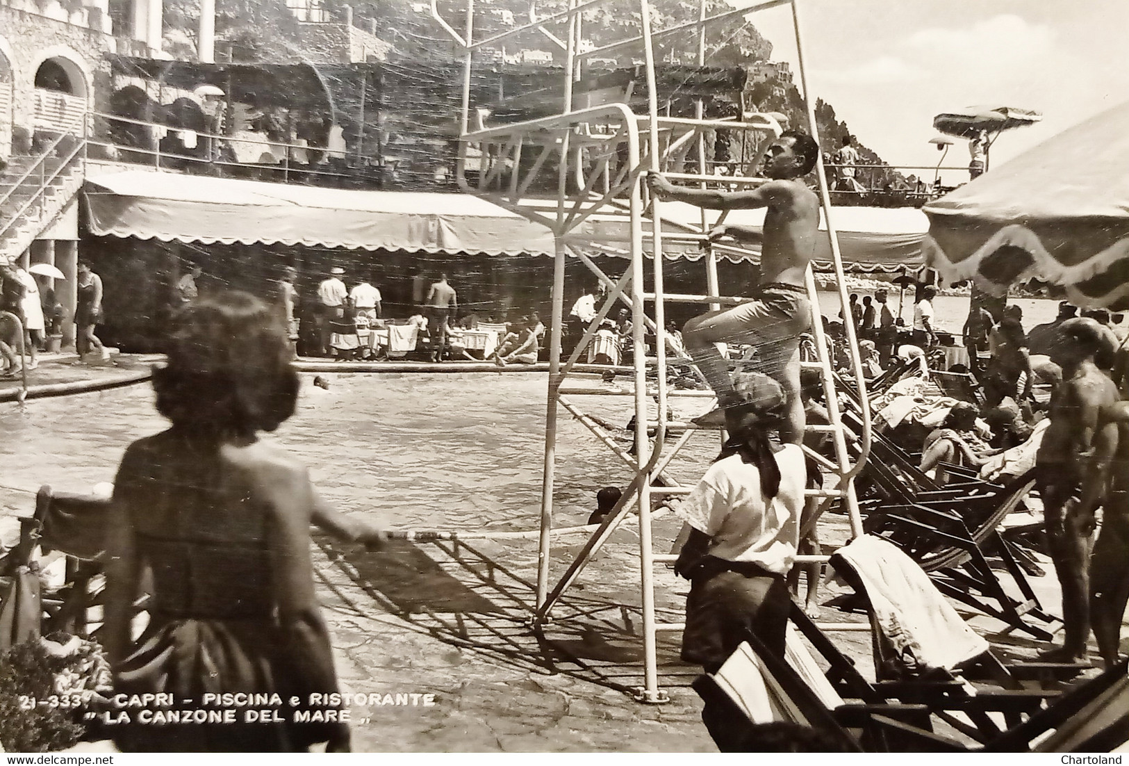 Cartolina - Capri - Piscina E Ristorante La Canzone Del Mare - 1955 - Napoli (Naples)