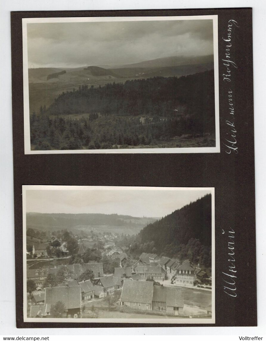 7x Foto Um 1930: Altenau Im Harz + Goslar, Ortspartie, Straße, Privathaus Pension, Markt, Dorfstraße, Kühe - Altenau