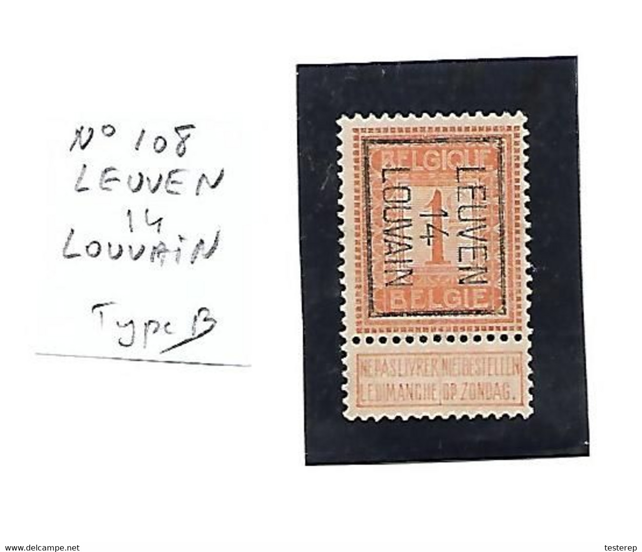 Preo N° 108  1ct  LEUVEN 14 LOUVAIN   Type B - Tipo 1912-14 (Leoni)