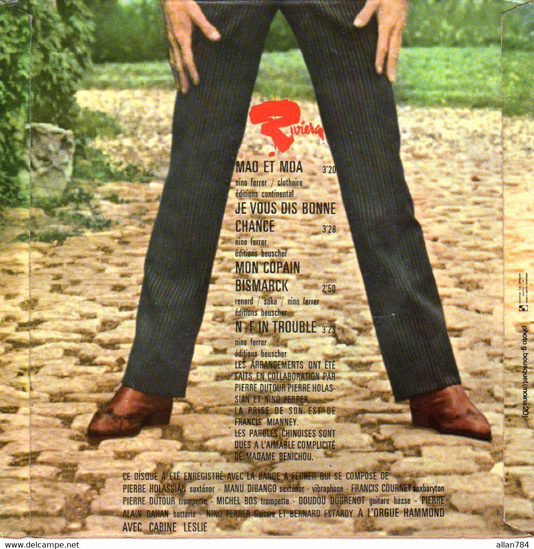 POCHETTE EP NINO FERRER - MAO ET MOA + 3 - 1967 - SANS LE VINYLE - Accessories & Sleeves