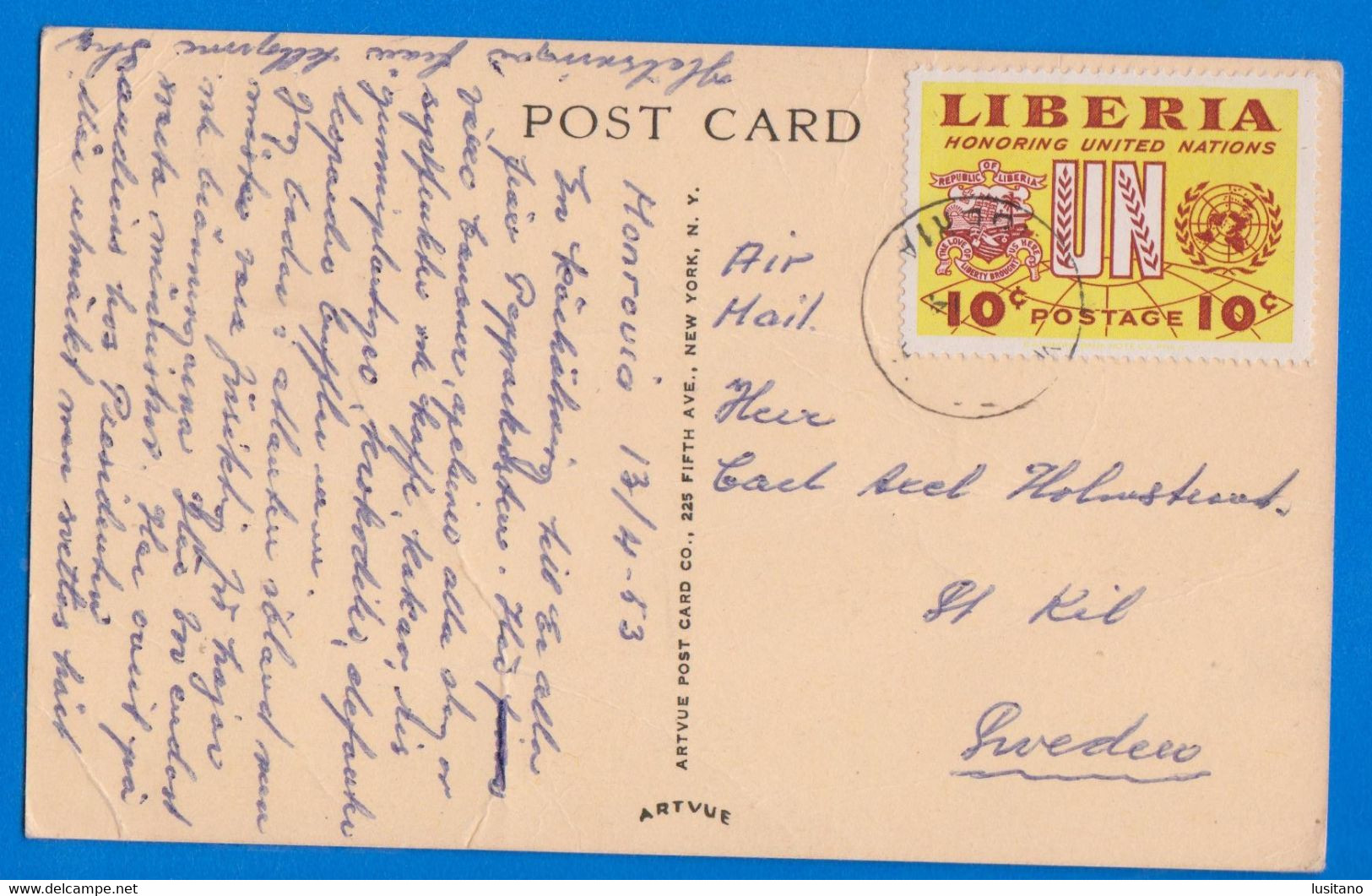 Liberia, President William V. S. Tubman, 1953 Old Postcard With Stamp - Liberia