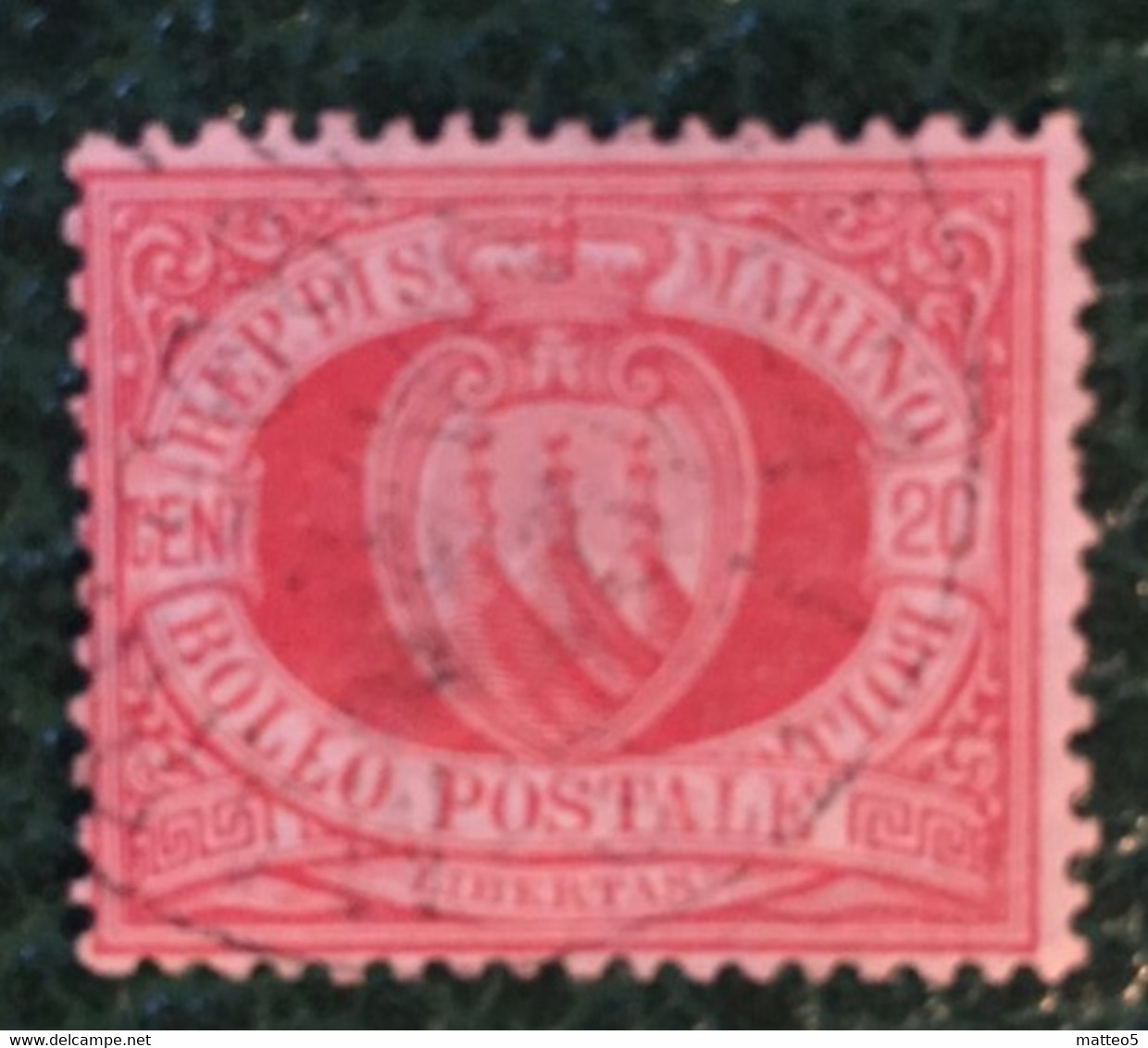 1877-90  - San Marino - Venti Centesimi  Usato - Usados