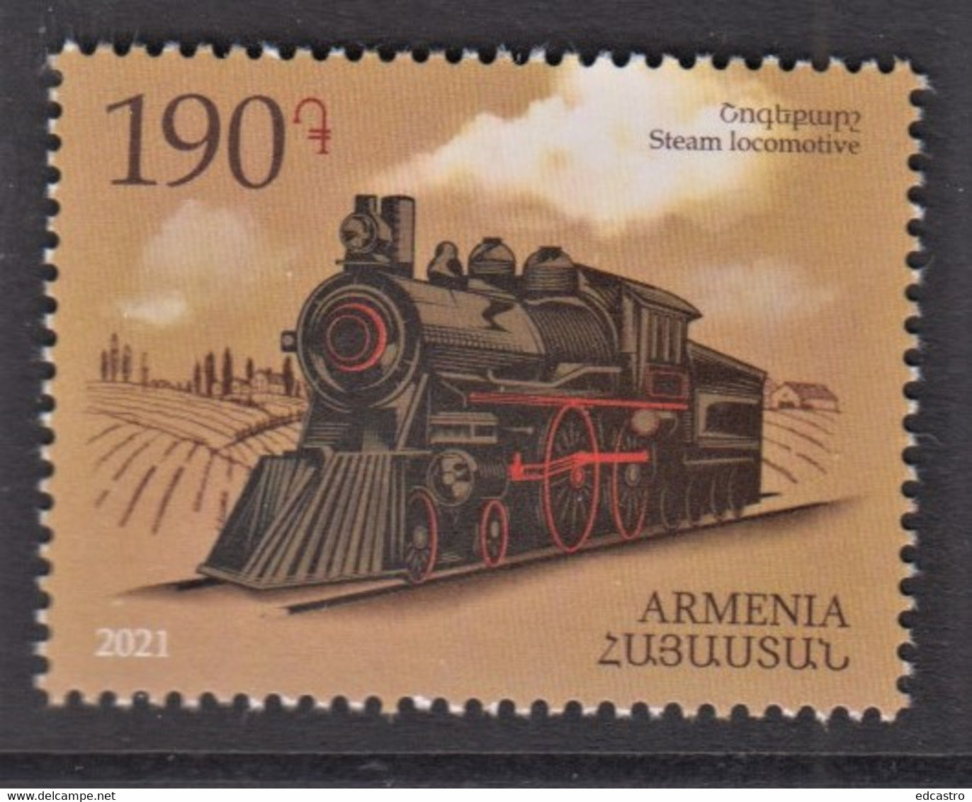 65.- ARMENIA 2021 Means Of Transport - Steam Locomotive - Treni