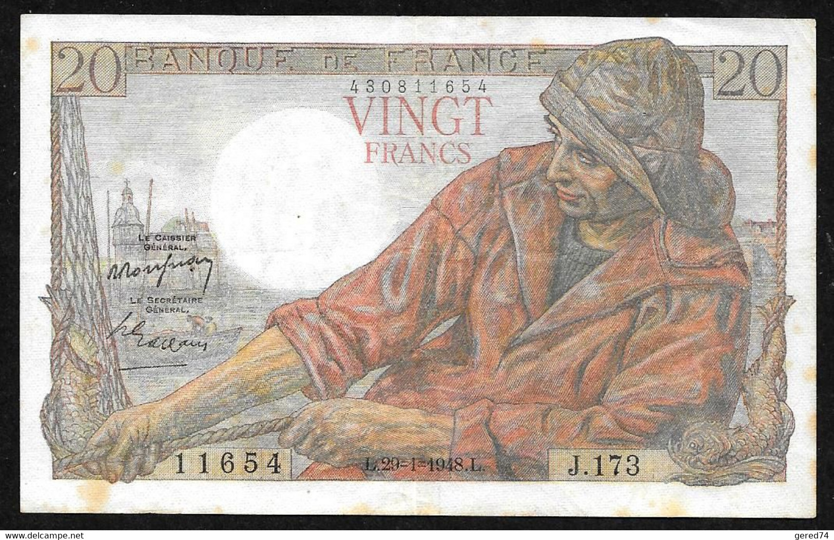 1948 "Pêcheur" : Billet De 20 Frs .. Bel état - 20 F 1942-1950 ''Pêcheur''