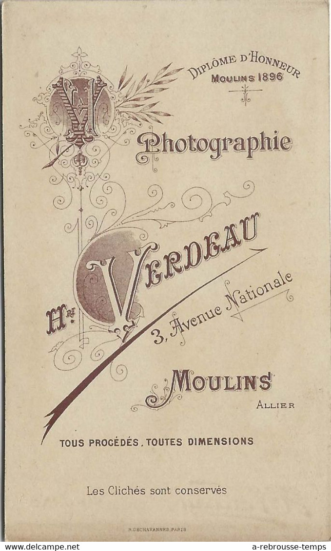CDV  Par Verdeau à Moulins-2 Jolies Jeunes Filles-TB état - Oud (voor 1900)