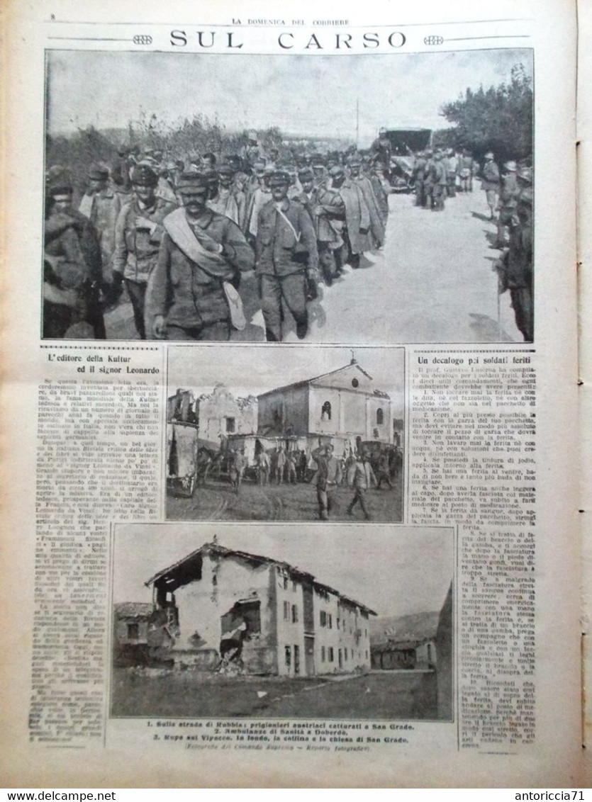 La Domenica Del Corriere 8 Ottobre 1916 WW1 Rubbia Pessina Losito Somme Vojussa - Guerre 1914-18