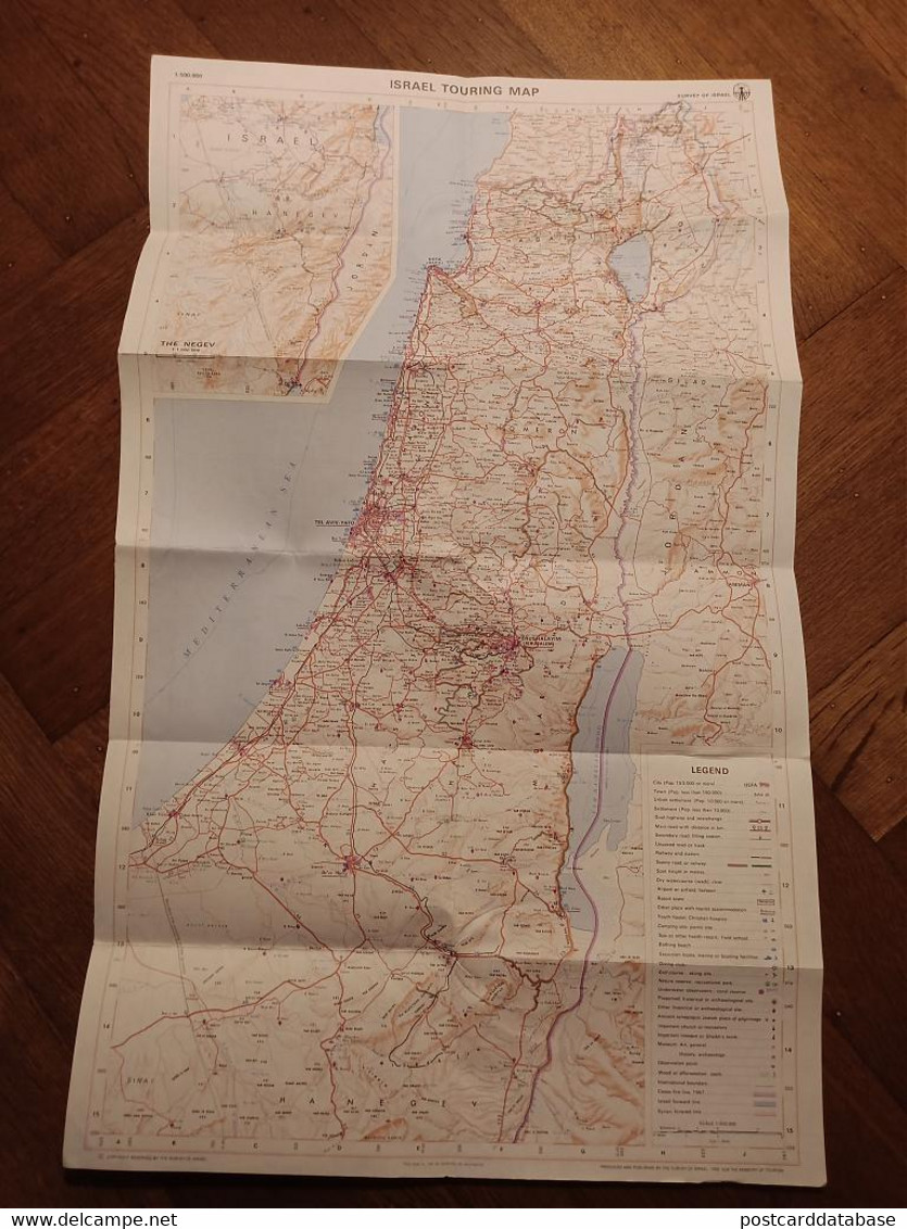 Map Of Israel - Survey Of Israel - Carte Stradali