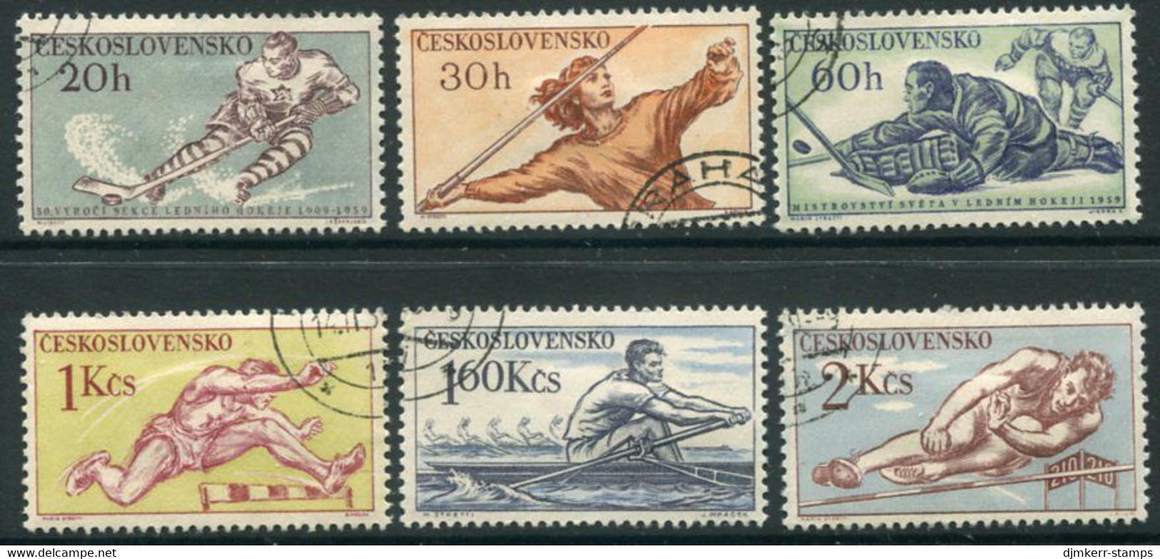 CZECHOSLOVAKIA 1959 Sports Championships Used.  Michel 1116-21 - Used Stamps