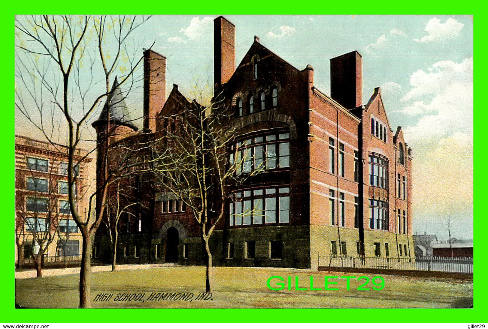 HAMMOND, IN - HIGH SCHOOL - THE ROTOGRAPH CO IN 1907 - - Hammond