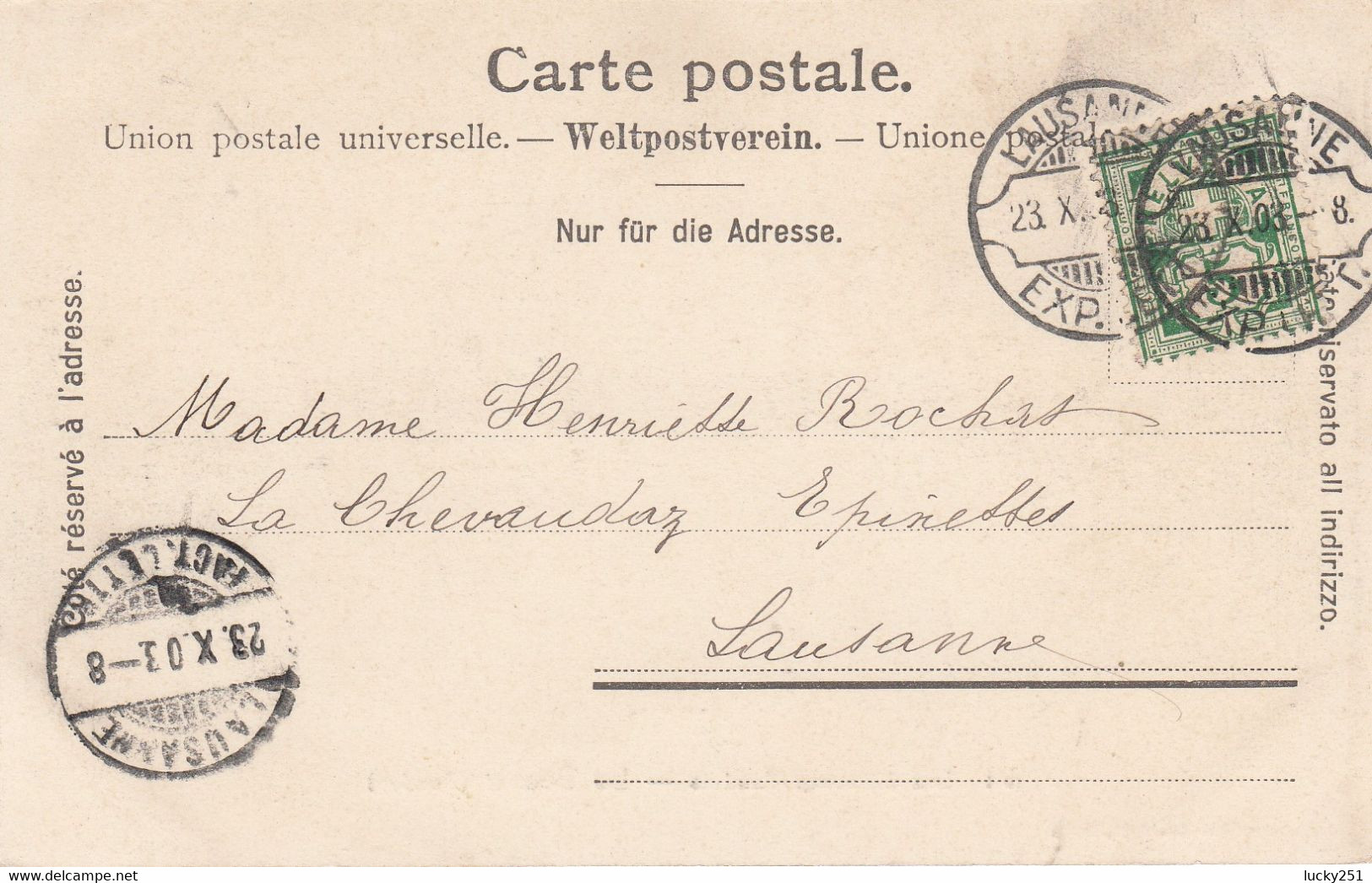 Suisse - Châteaux - Paudex Le Bochat - Le Château - Circulée 23/10/1903 - Au