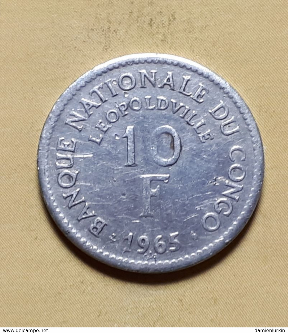 CONGO REP DEM 10F 1965 - Congo (Democratische Republiek 1964-70)