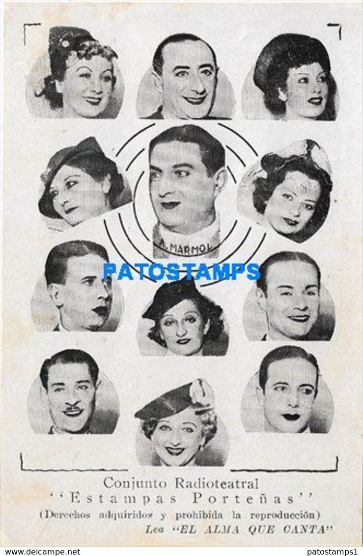 172114 ARTIST CONJUNTO RADIOTEATRAL ESTAMPAS PORTEÑAS ARGENTINA NO POSTAL POSTCARD - Actors