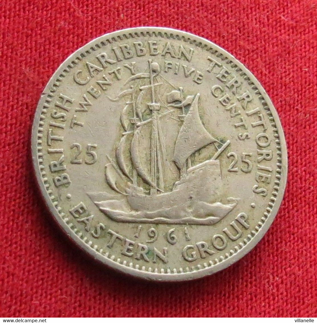 British Caribbean Territories 25 Cent 1961 KM# 6 *VT Caraibas Caraibes Orientales - Caribe Británica (Territorios Del)