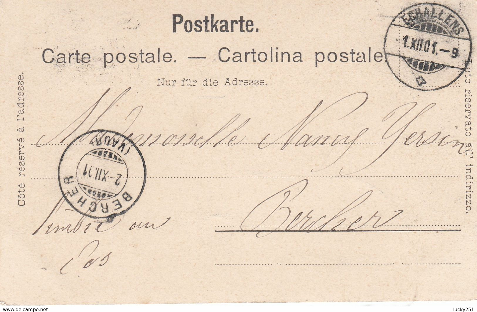 Suisse - Châteaux - St Barthélemy - Le Château - Circulée 01/12/1901 - Au