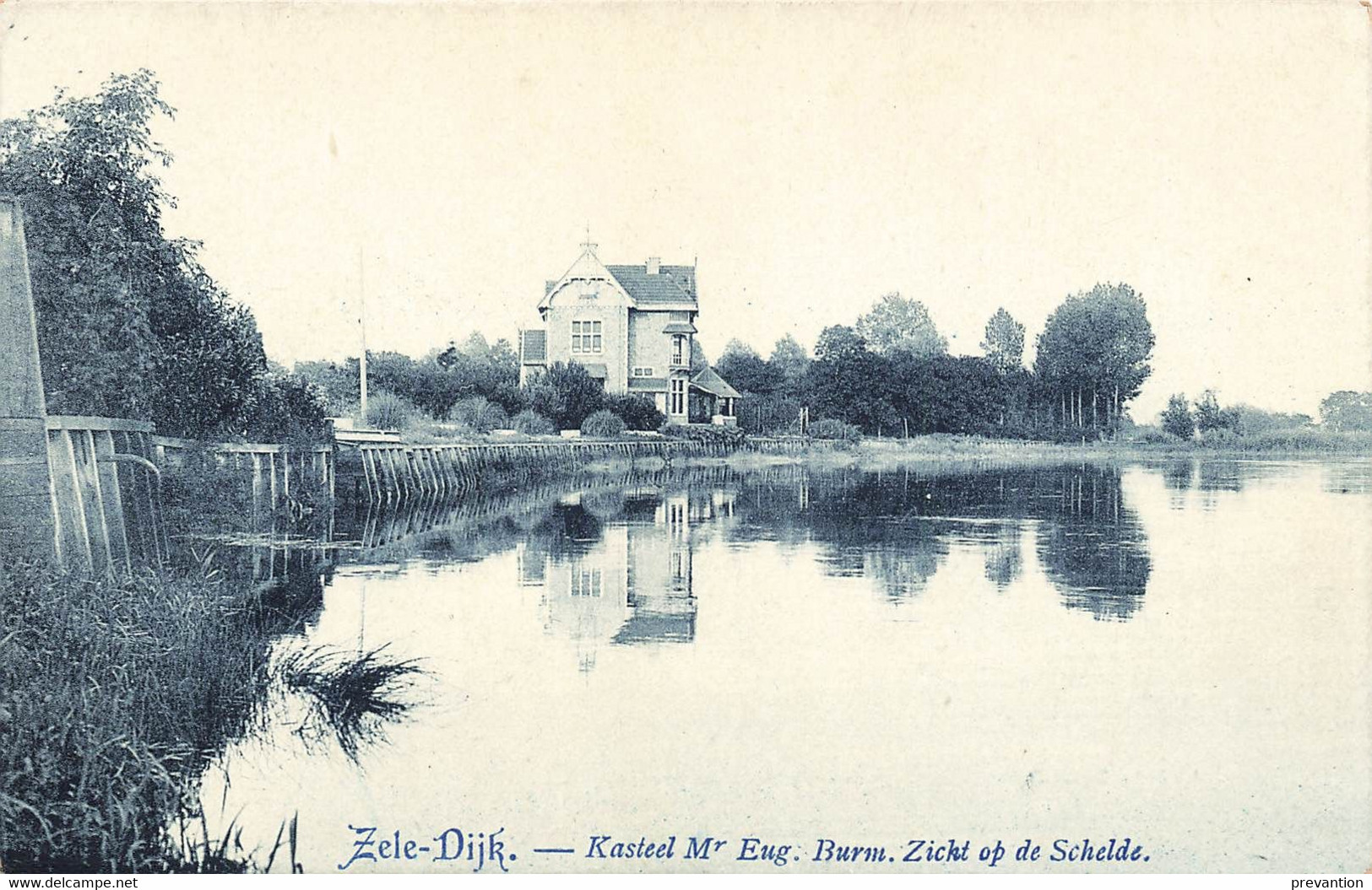 ZELE-DIJK - Kasteel Mr Eug. Burn. Zicht Op De Schelde - Zele