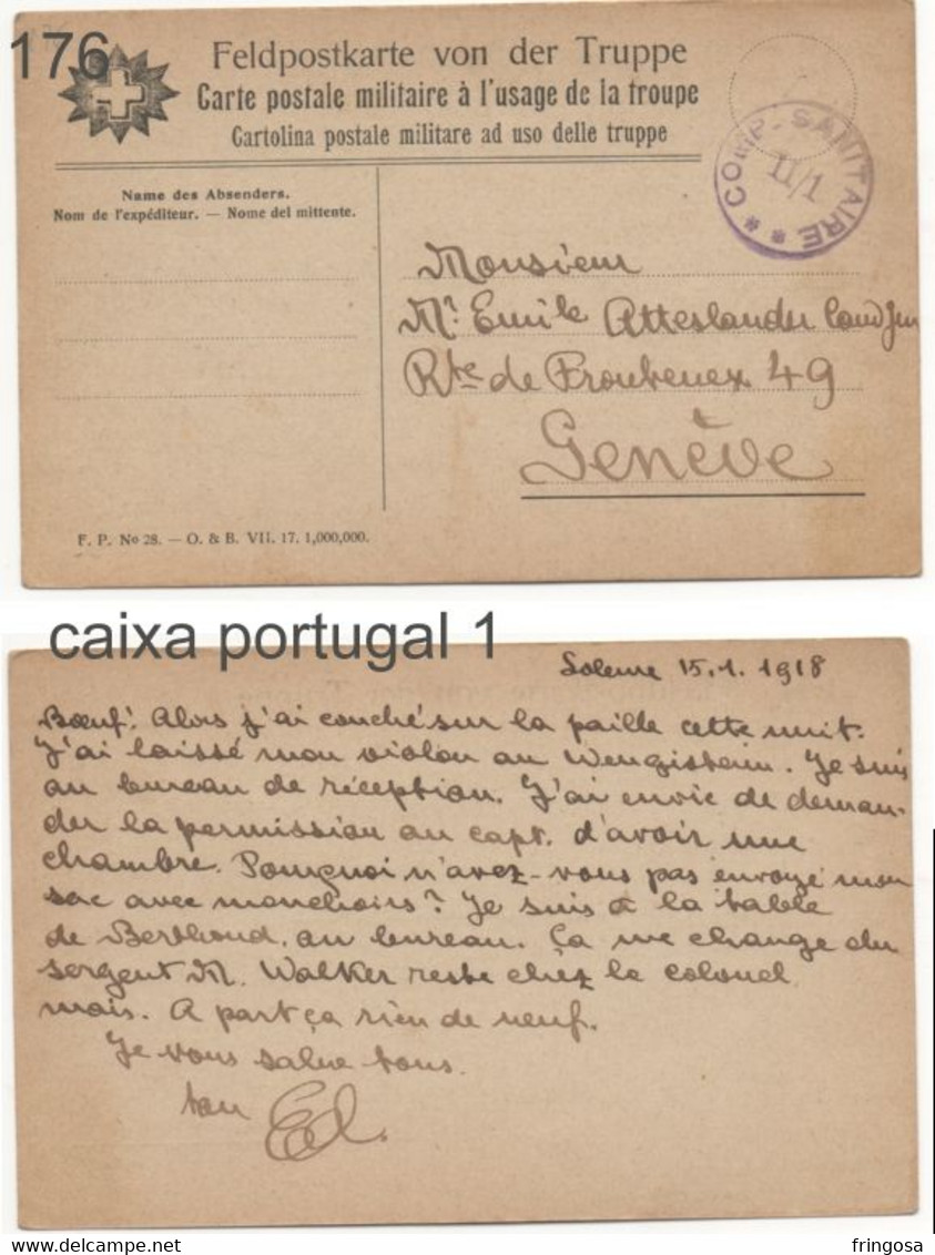 FELDPOSTKARTE: COMP. SANITAIRE II/1 - Postmarks