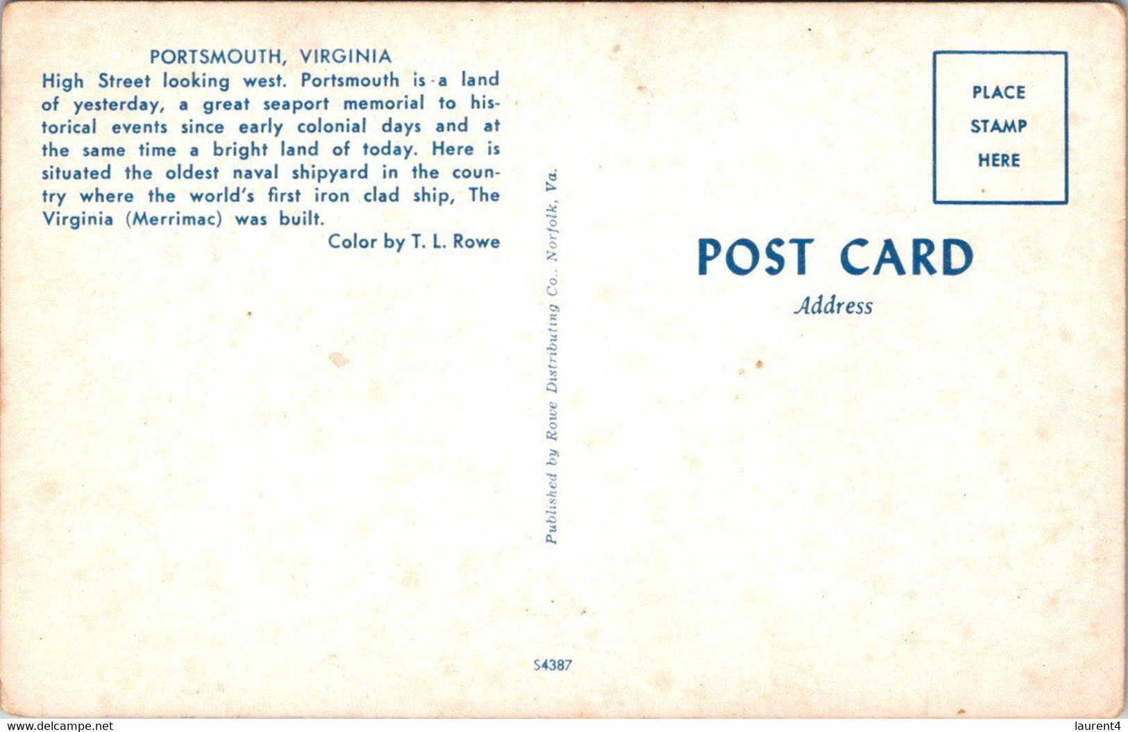 (5 A 17) Older Postcard - USA - Portmouth - Portsmouth