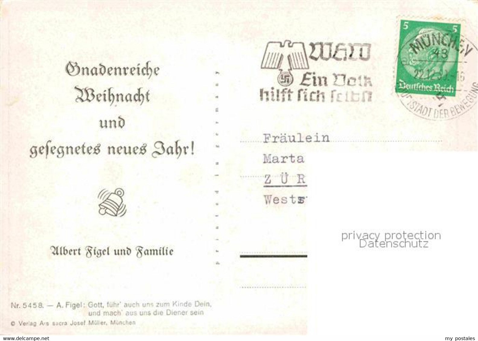 72781697 Kuenstlerkarte A. Figel Weihnachten Neujahr Heilige Familie Christkind - Other & Unclassified