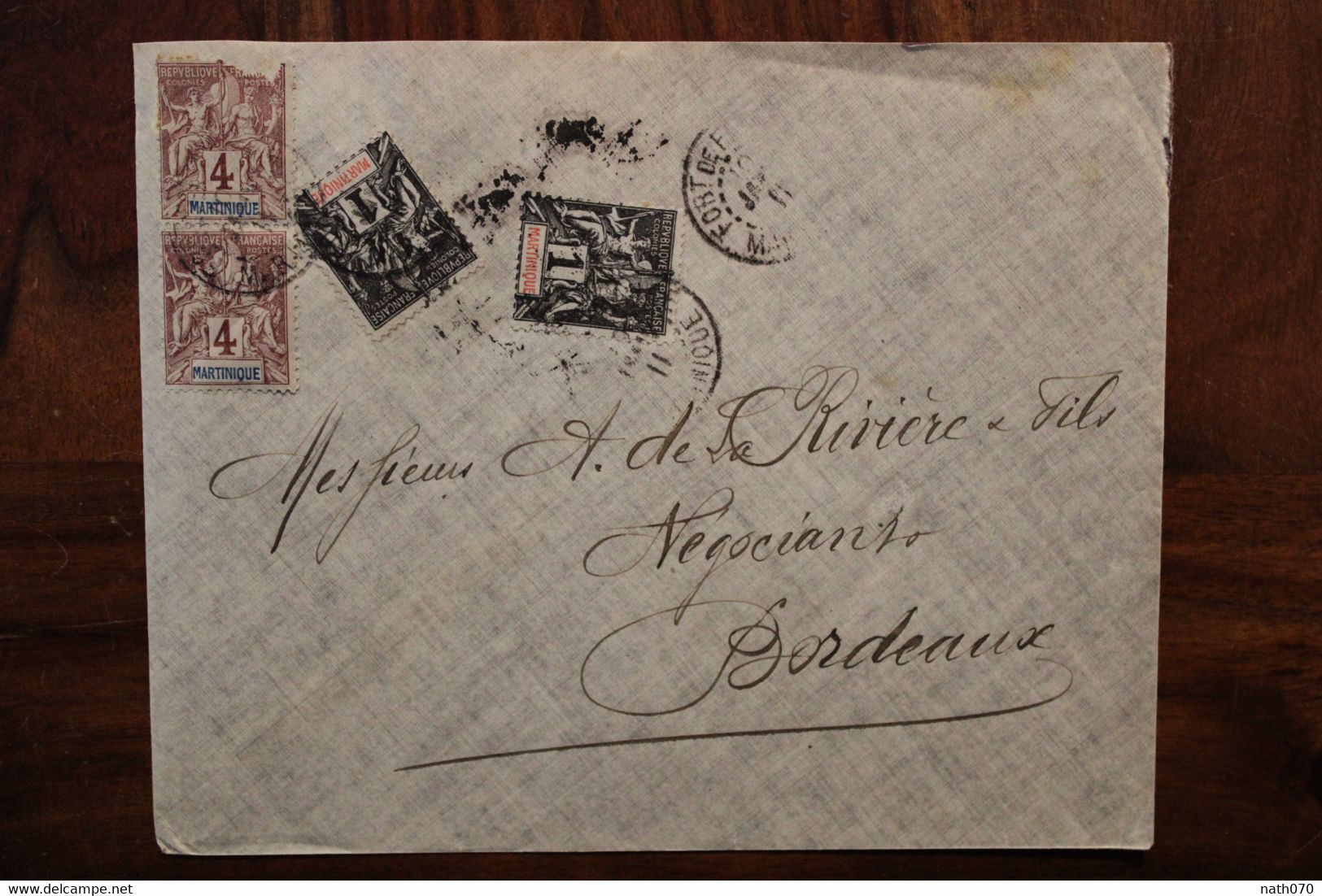 Martinique 1911 Cover Enveloppe France Paire - Brieven En Documenten