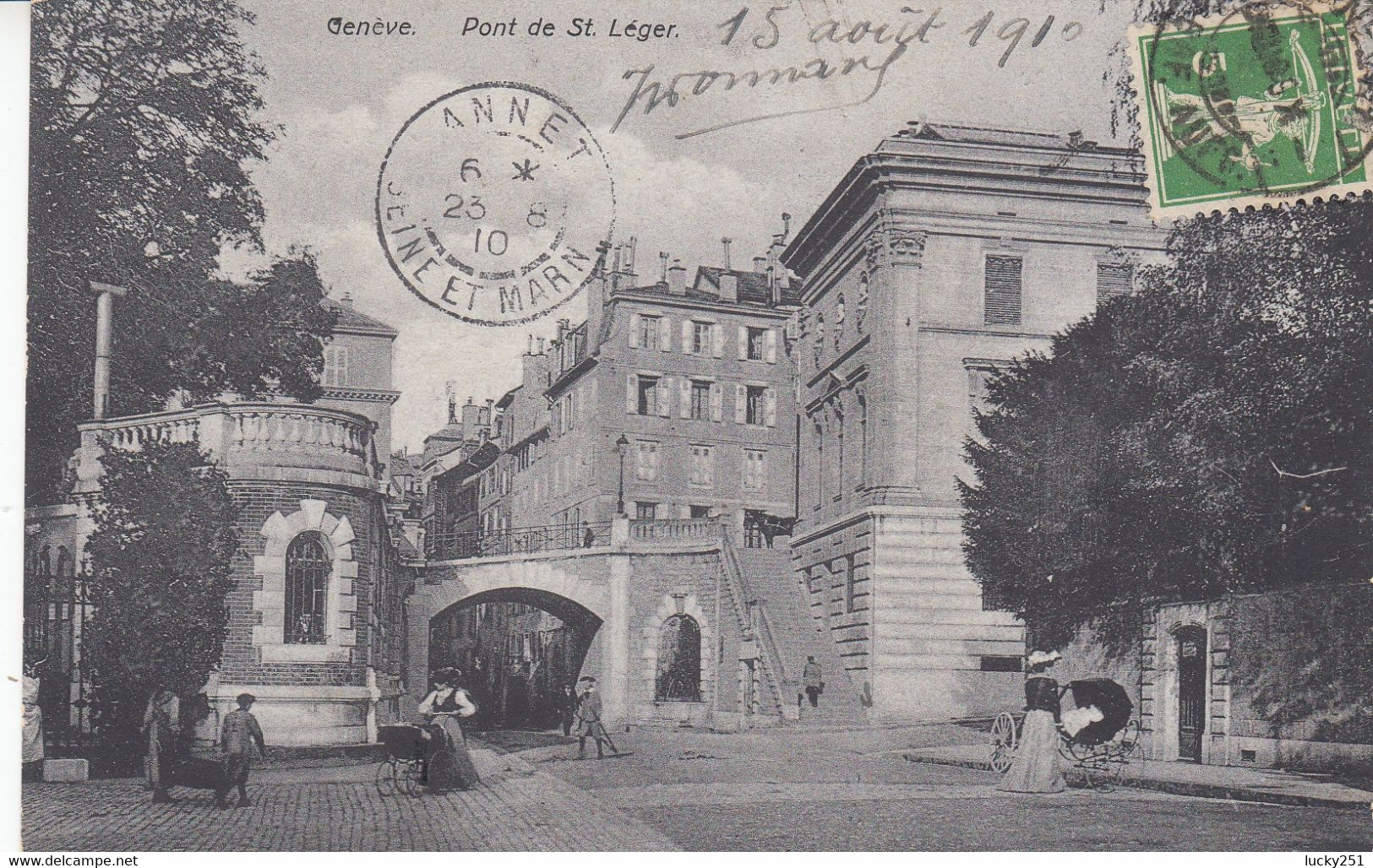 Suisse - Ponts - Genève - Le Pont De St Léger - Circulée Le 15/08/1910 - Ponti