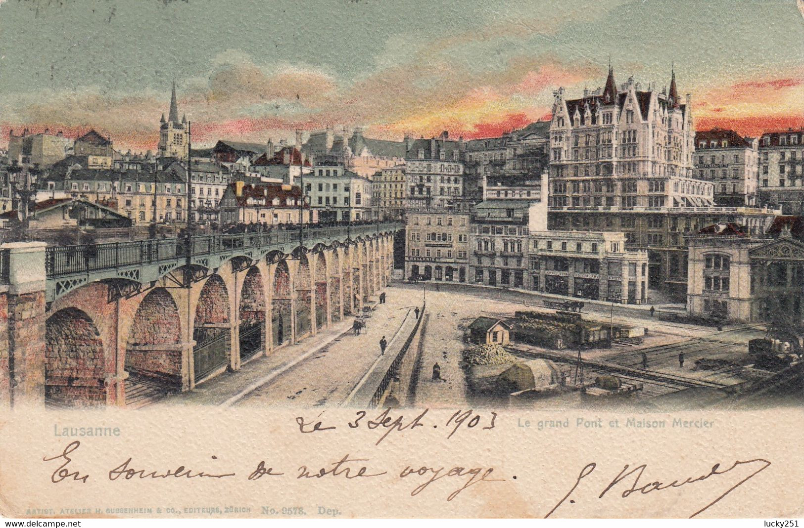 Suisse - Ponts - Lausanne - Le Grand Pont Et Maison Mercier - Circulée Le 03/09/1903 - Ponts