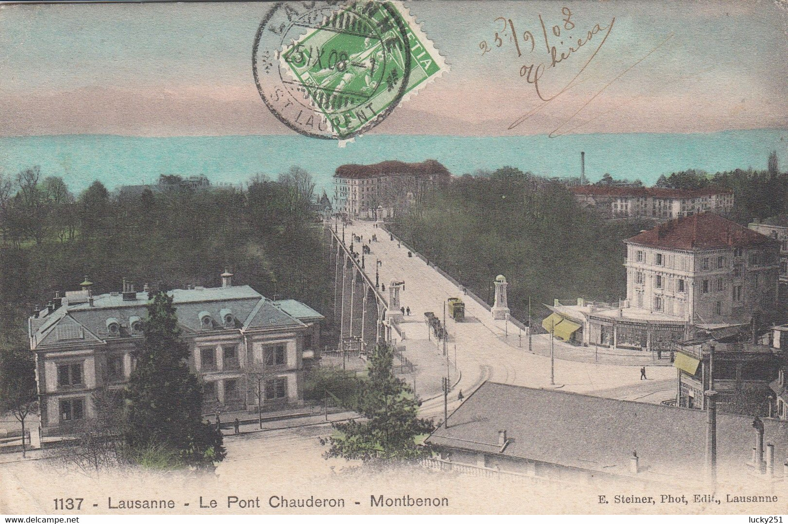 Suisse - Ponts - Lausanne - Le Pont Chauderon-Montbenon - Circulée Le 25/09/1908 - Puentes