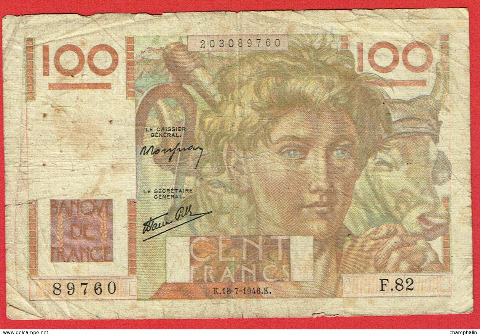 France - Billet De 100 Francs Type Jeune Paysan - 18 Juillet 1946 - 100 F 1945-1954 ''Jeune Paysan''