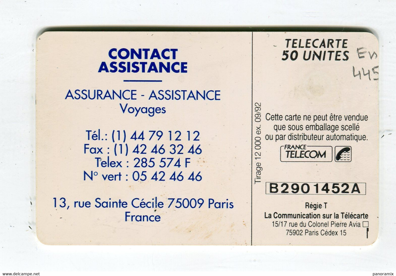 Telecarte °_ France 50u-En 445-gem-09.92-Contact Deauville-2260 Ex.- R/V - 50 Units