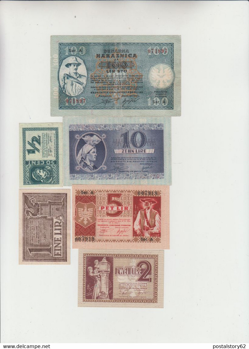 Banconote Occupazione Tedesca Di Lubiana 1944 - 1945 - WW2