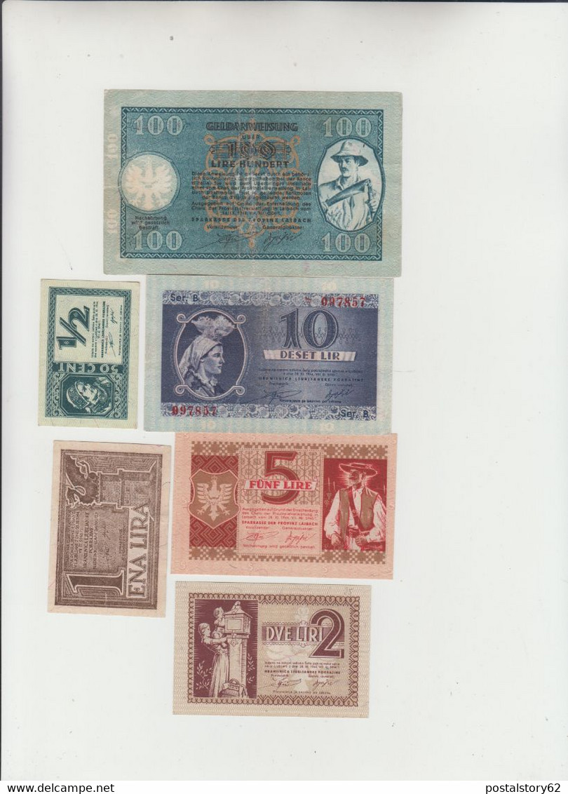 Banconote Occupazione Tedesca Di Lubiana 1944 - 1945 - WW2