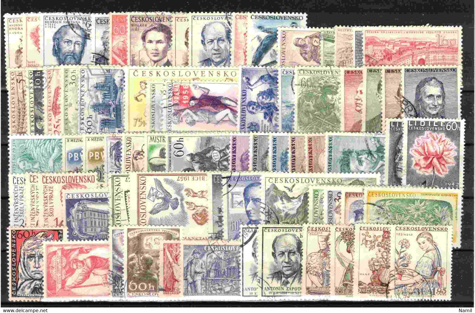 Tchécoslovaquie 1954-1957 Lot Avec Timbres Obliteré - Lots & Serien