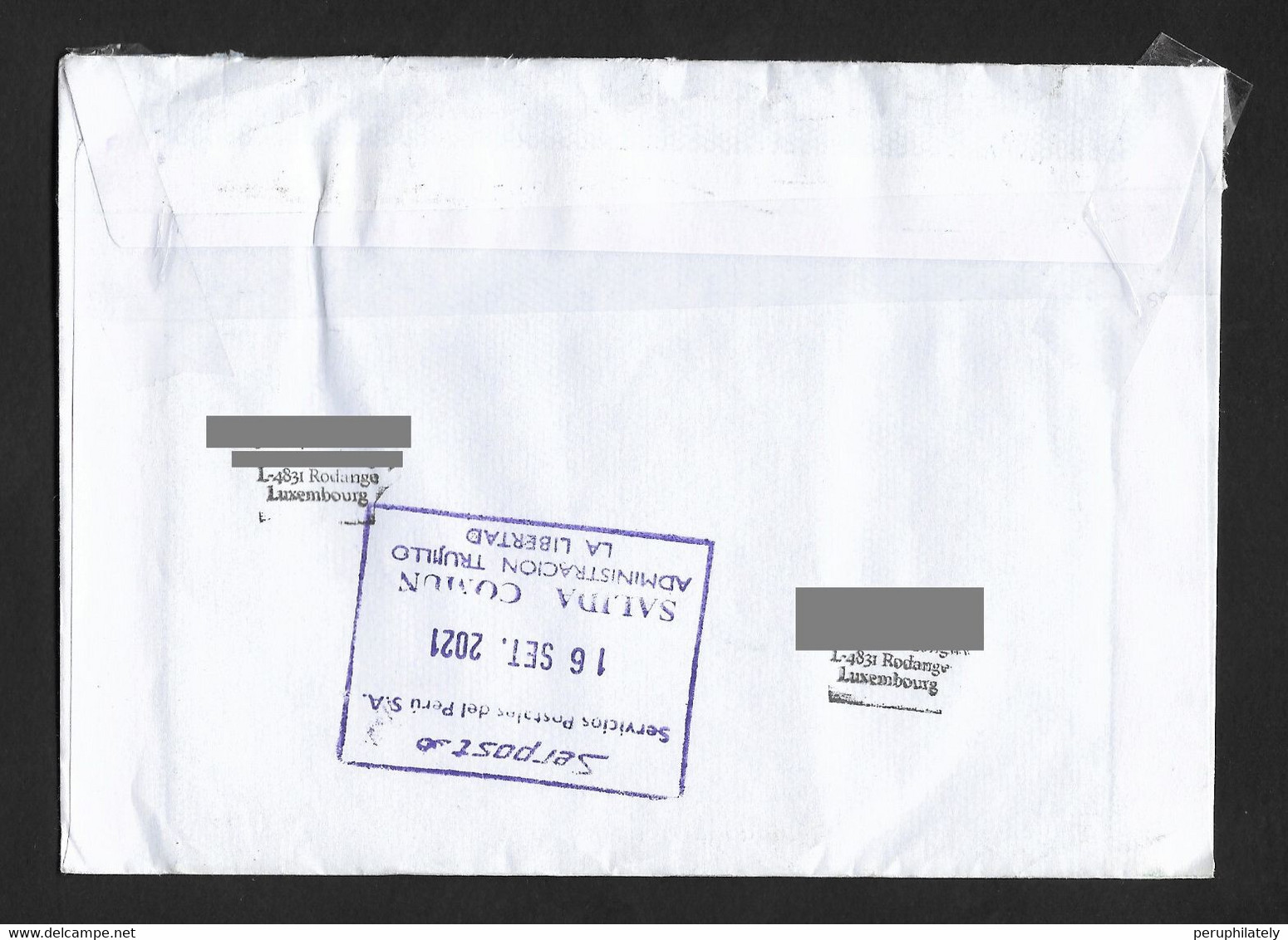 Luxembourg Cover With Patrimoine Siderurgique Stamps Sent To Peru - Covers & Documents