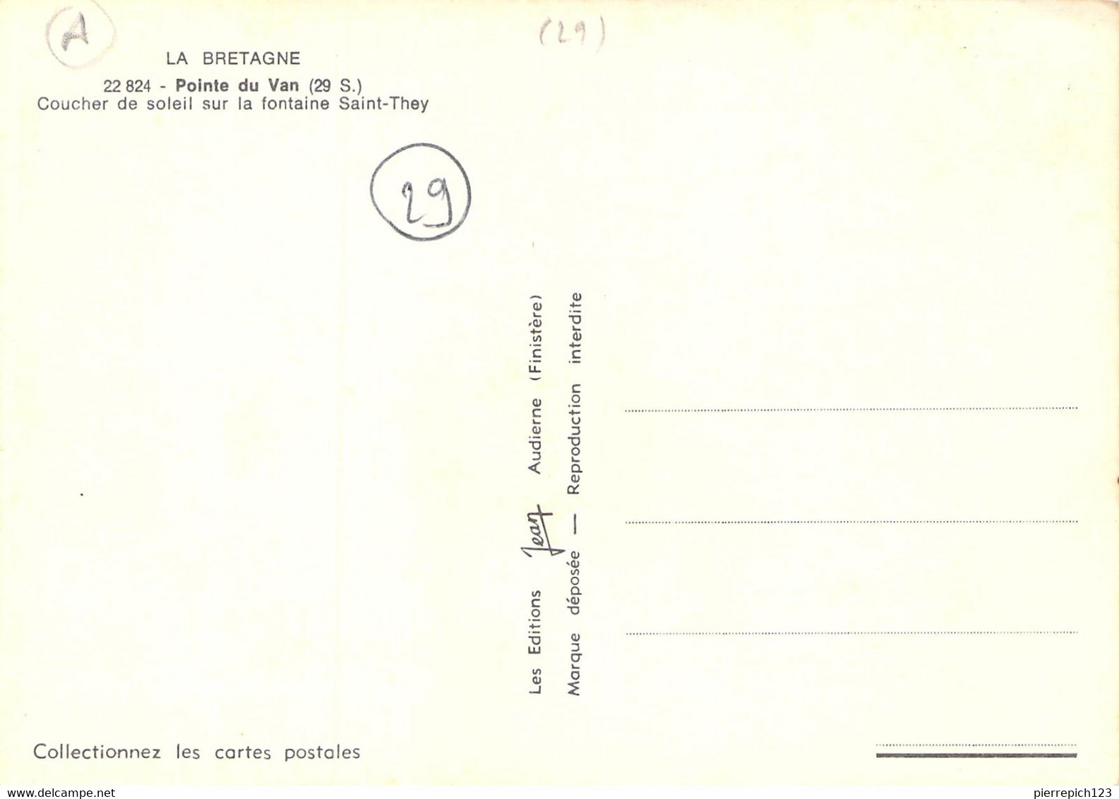 29 - Pointe Du Van - Coucher De Soleil Sur La Fontaine Saint They - Other & Unclassified