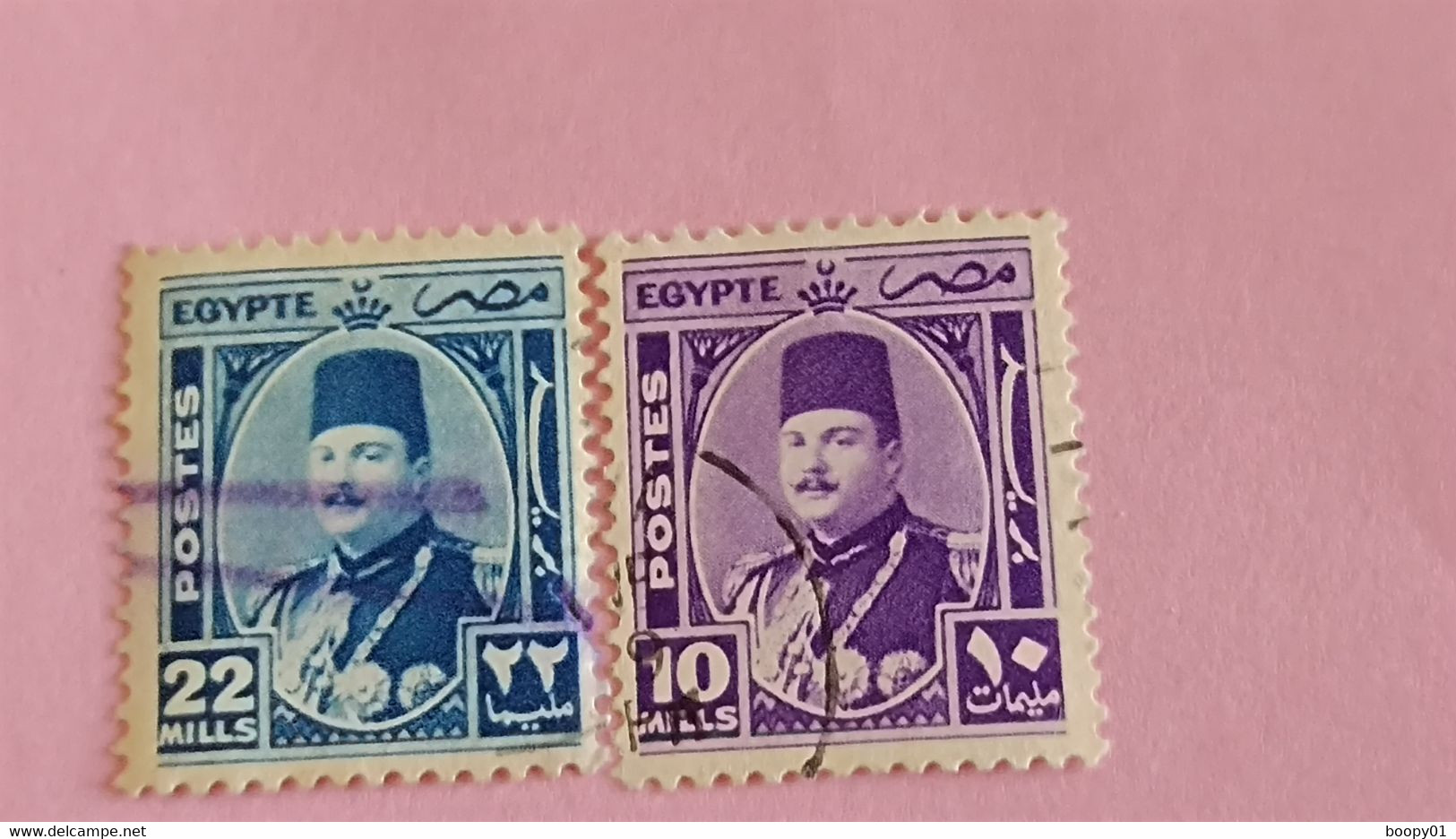 EGYPTE - EGYPT - 2 Timbres 1944 : Portrait Du Roi Farouk - Used Stamps