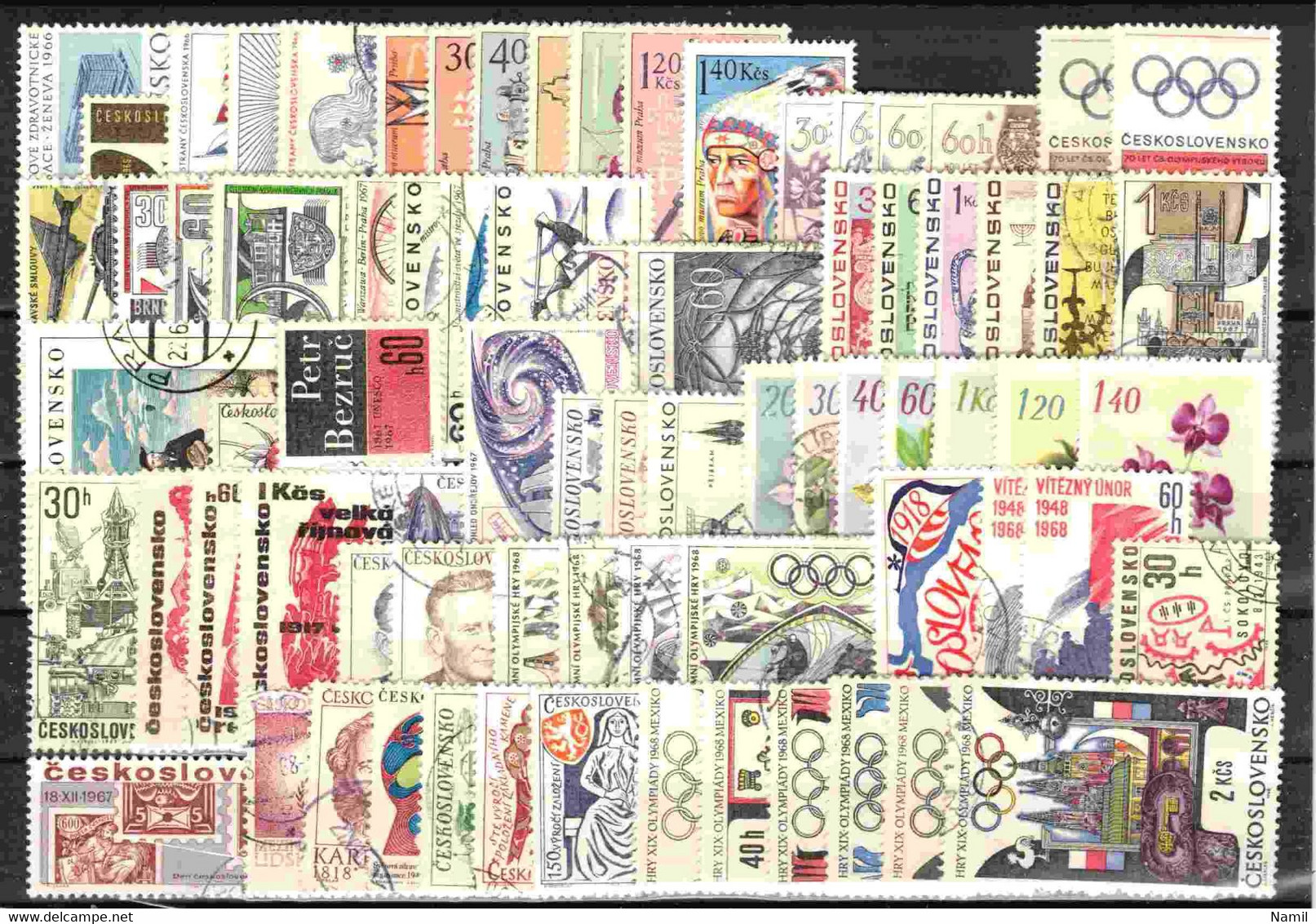 Tchécoslovaquie 1966-1968 Lot Avec Timbres Obliteré - Verzamelingen & Reeksen