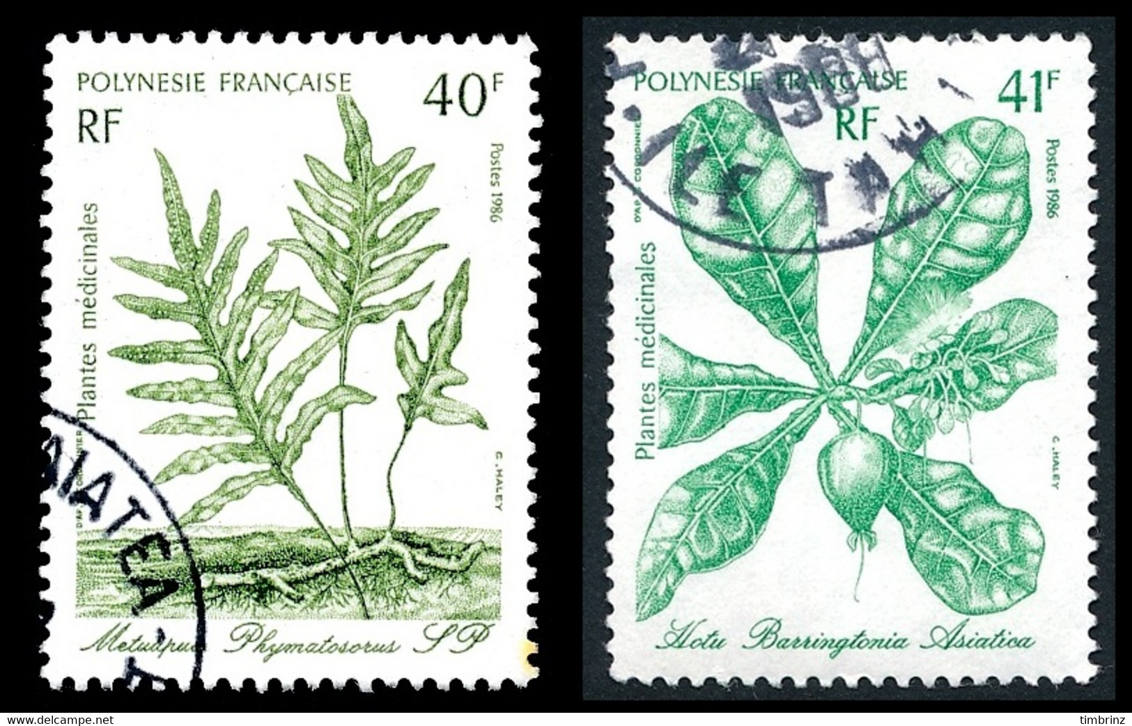 POLYNESIE 1986 - Yv. 268 Et 269 Obl.  - Plantes Médicinales (2 Val.)  ..Réf.POL25961 - Oblitérés