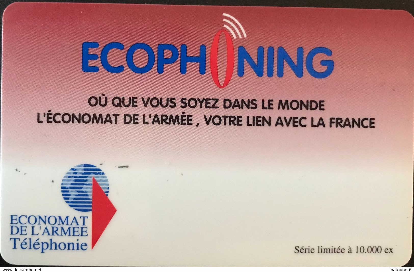 FRANCE  -  ARMEE  -  Prepaid  -  ECOPHONING  - Brune -  Schede Ad Uso Militare