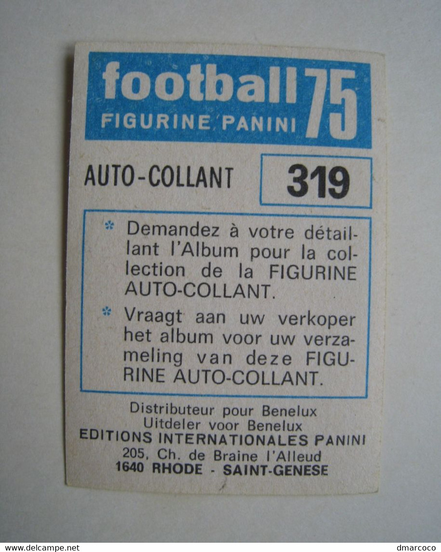 Panini Football 75 N°319. Aad Koudijzer. Waregem. 1975 Belgique. Vignette Chromo - Altri & Non Classificati