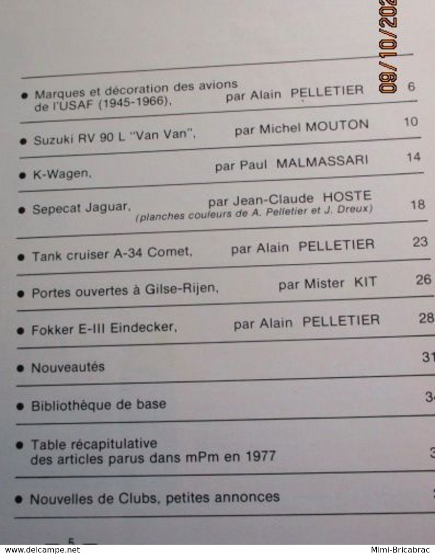 Revue De Maquettisme Plastique Années 60/70 : MPM N°79 Très Bon état ! Sommaire En Photo 3 - Frankrijk