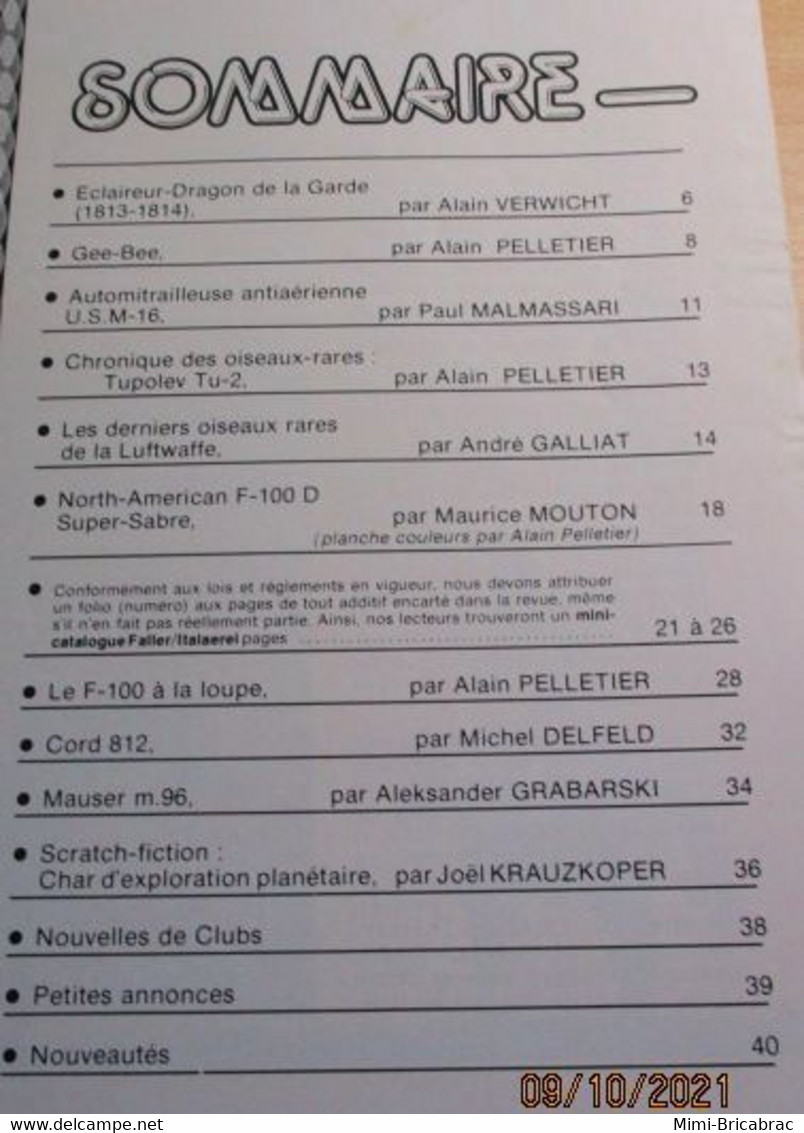 Revue De Maquettisme Plastique Années 60/70 : MPM N°91 Très Bon état ! Sommaire En Photo 3 - Frankrijk