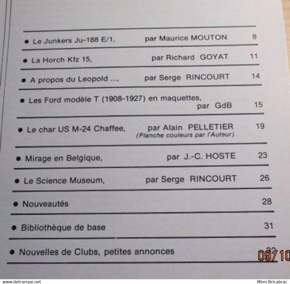 Revue De Maquettisme Plastique Années 60/70 : MPM N°74 Très Bon état ! Sommaire En Photo 3 - Frankreich