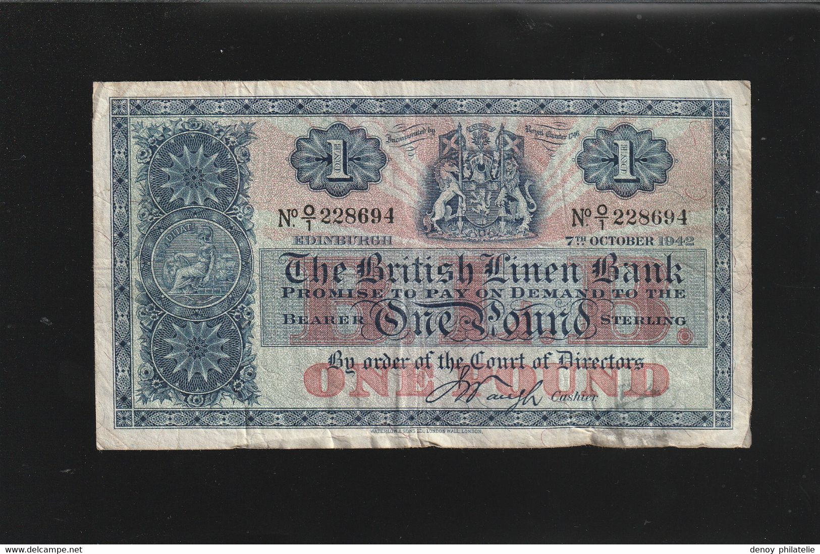 Ecosse Billet De One Pound 1942 - 1 Pound