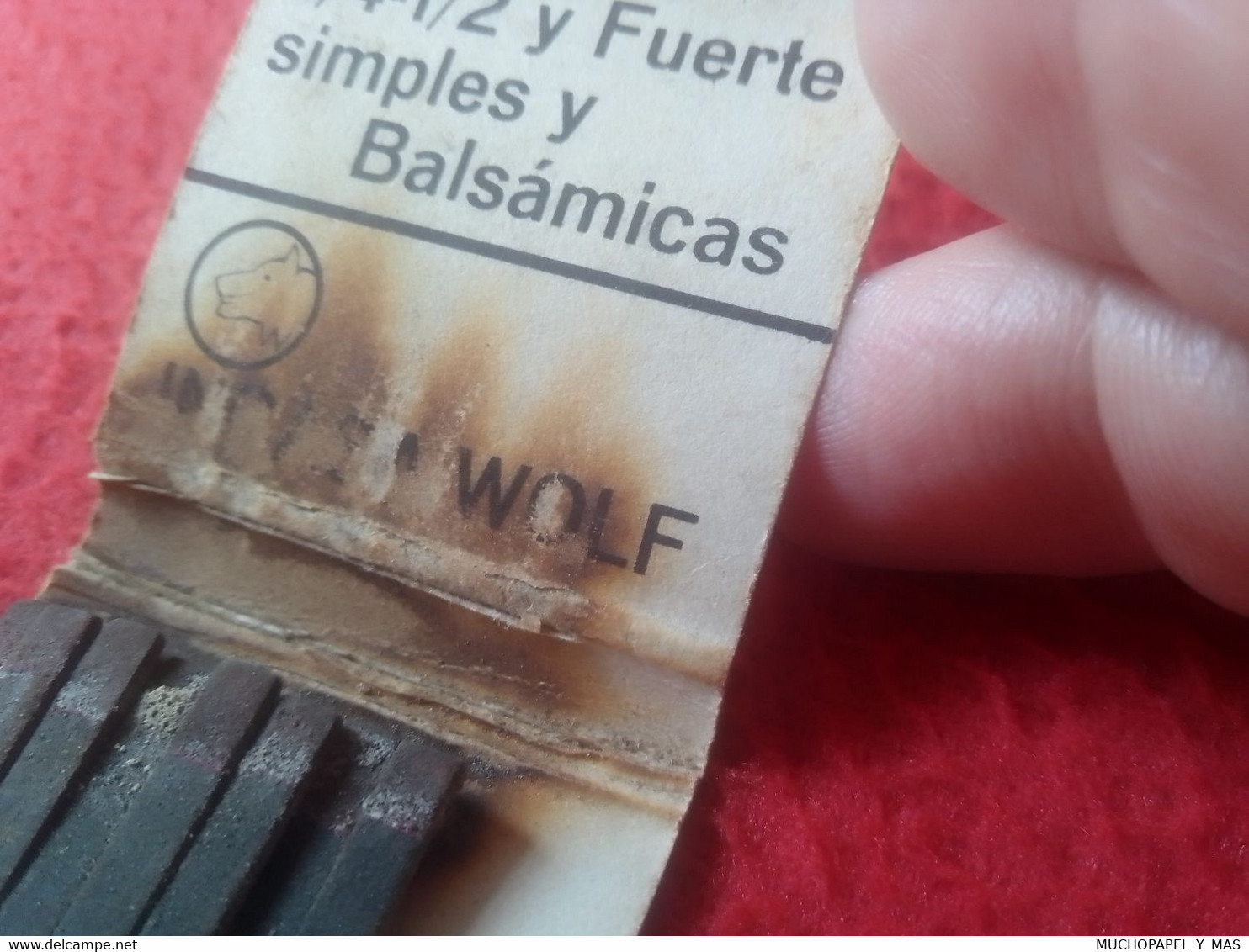 SPAIN ? CAJA DE CERILLAS MATCHBOX BOÎTE D'ALLUMETTES WOLFAMIDA CÁPSULAS WOLF BITREPINA DUECIL MEDICAMENTOS ? MEDICINES ? - Boites D'allumettes